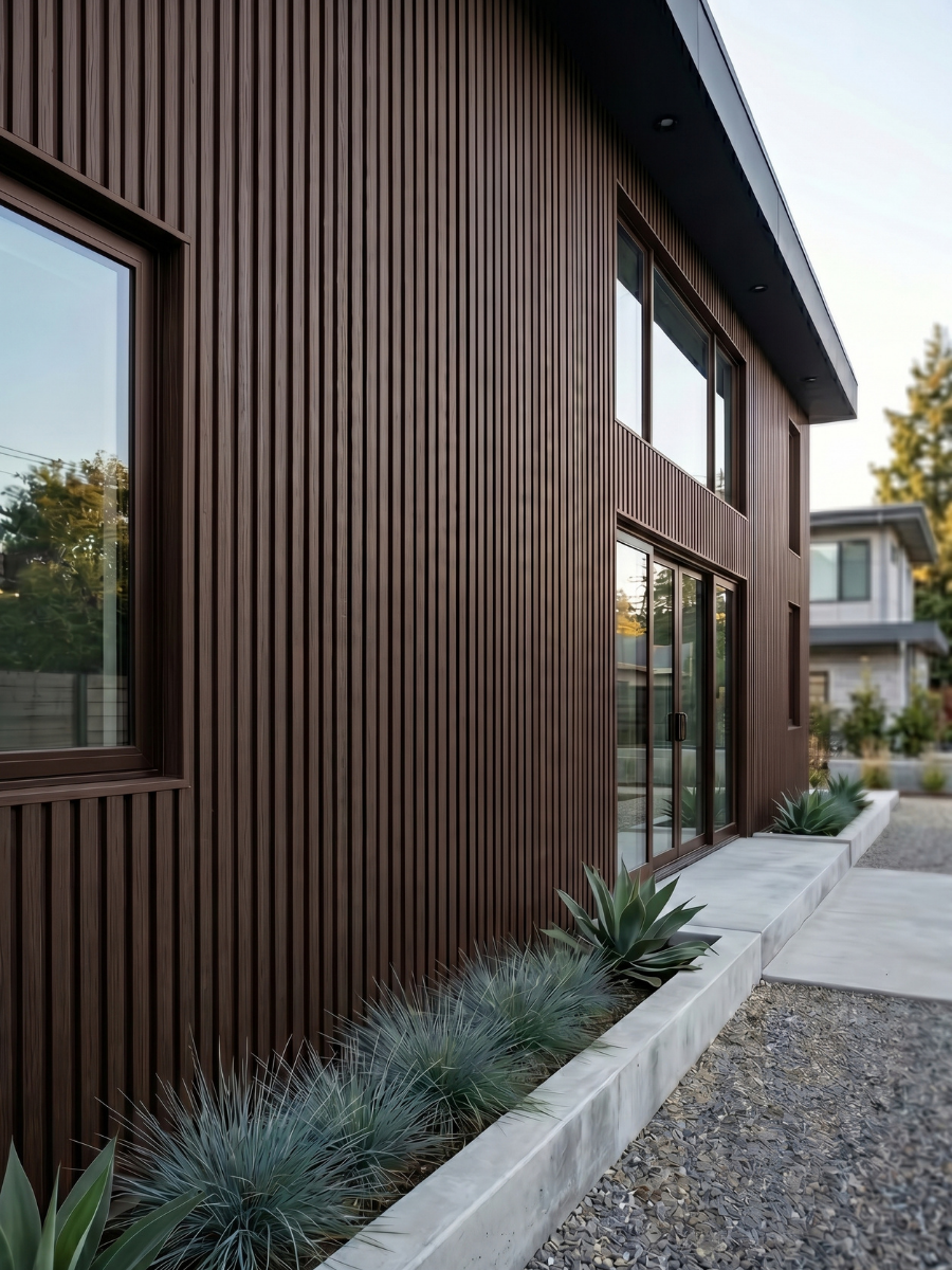 Dark Brown Premium Composite Exterior Cladding Boards - Wall Forma