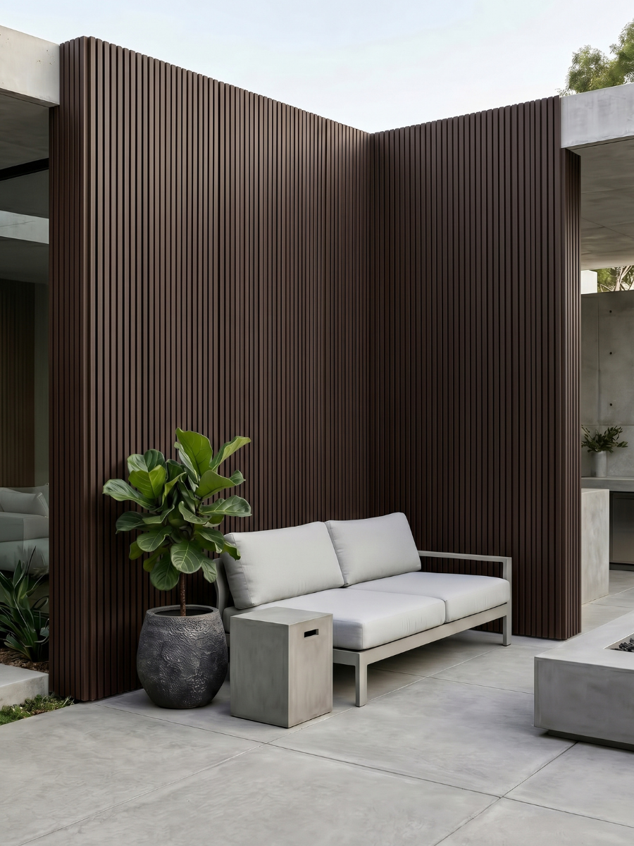 Dark Brown Premium Composite Exterior Cladding Boards - Wall Forma