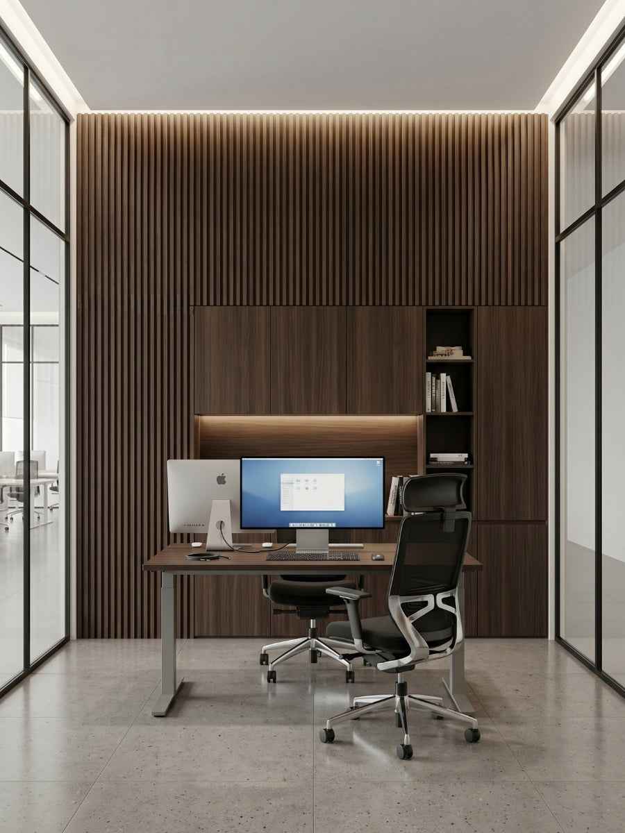 Dark Walnut Oak WPC Fluted 3D Wall Panels |  42.9 sq. ft./Box