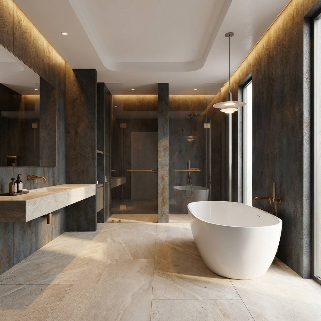 Dark Charcoal Stone Panels - Waterproof Rough Texture PVC Sheets