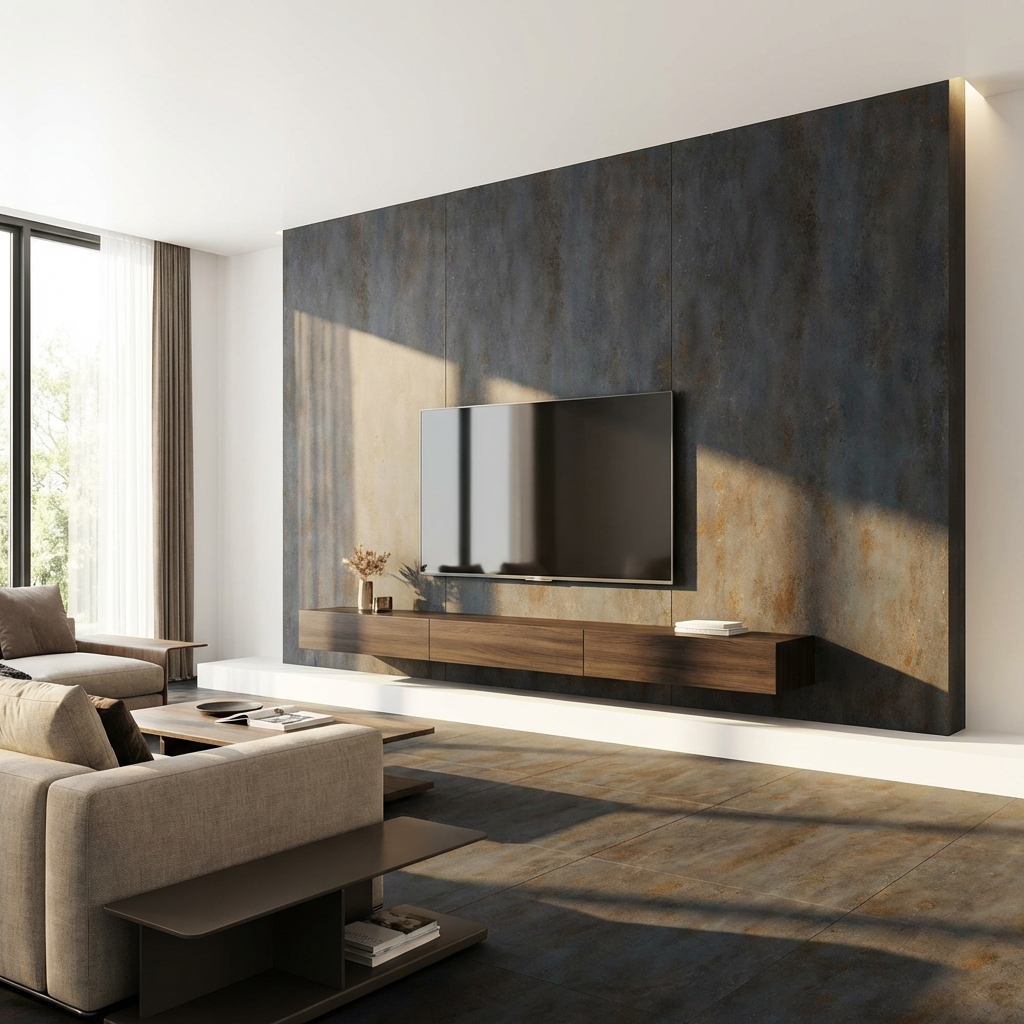 Dark Charcoal Stone Panels - Waterproof Rough Texture PVC Sheets