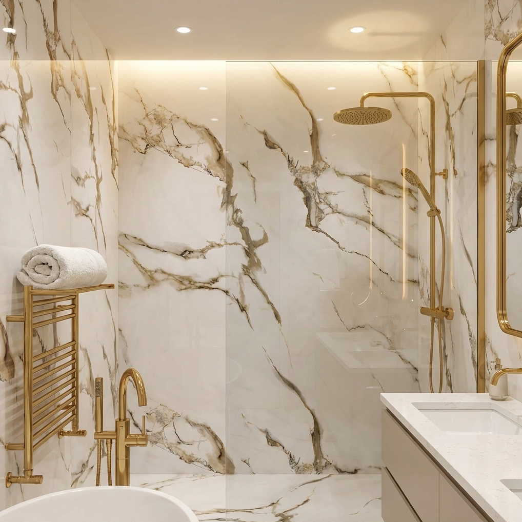 Ethereal Blush Marble UV Protected PVC Wall Panel - 4x8 ft, Fireproof & Waterproof (32 sq. ft)