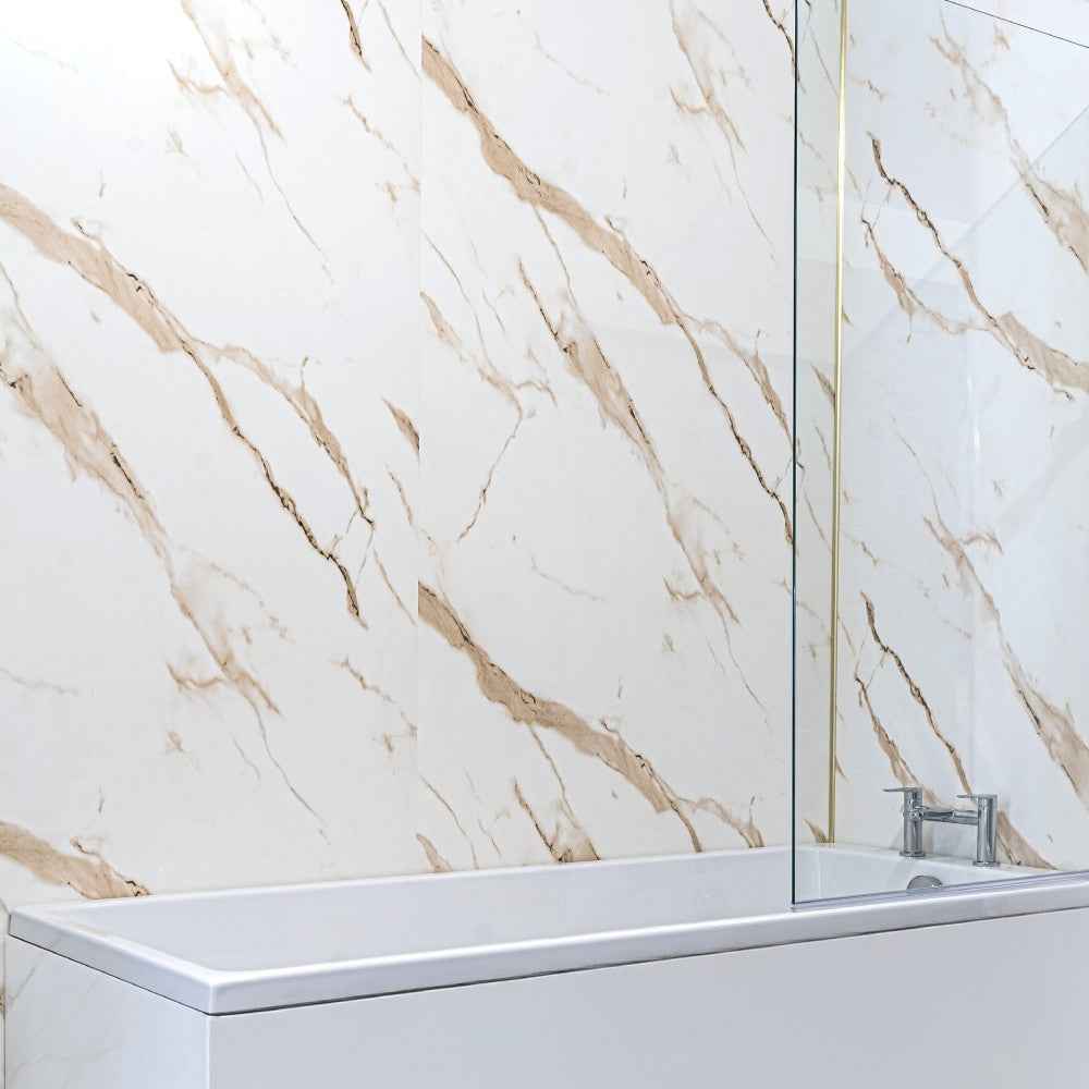 10mm Gold Marble Matt Shower Panel 1M x 2.4M