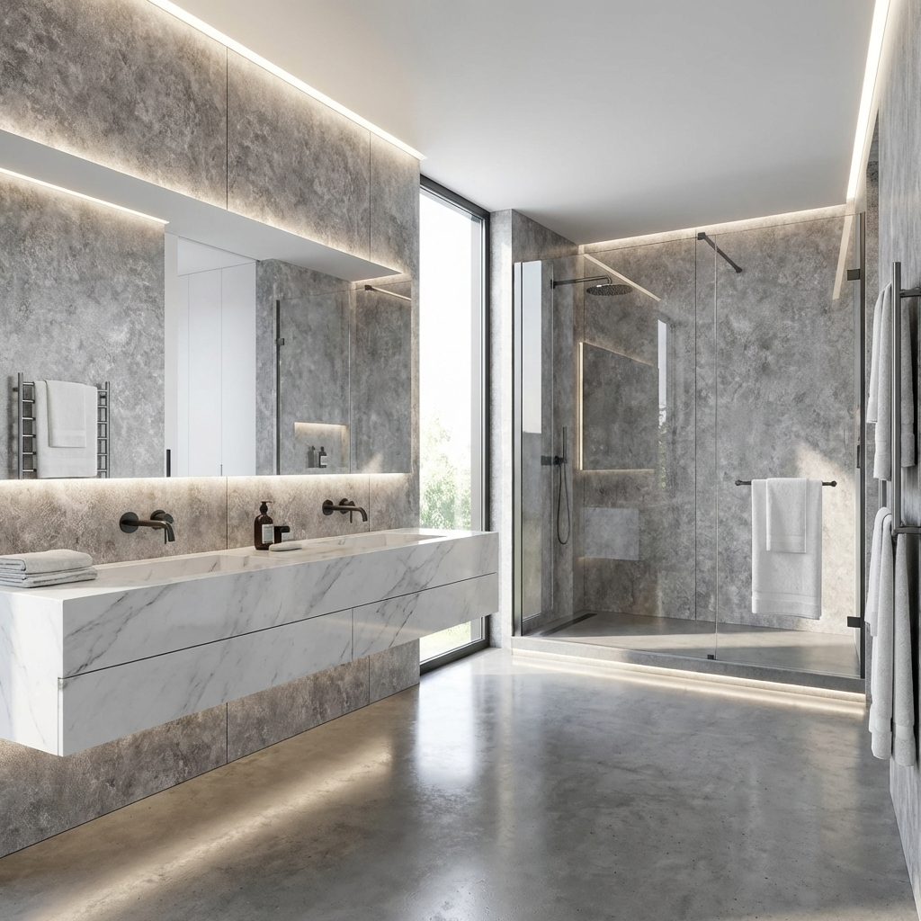Gray Stone Panels - Waterproof Rough Texture PVC Sheets - Wall Forma