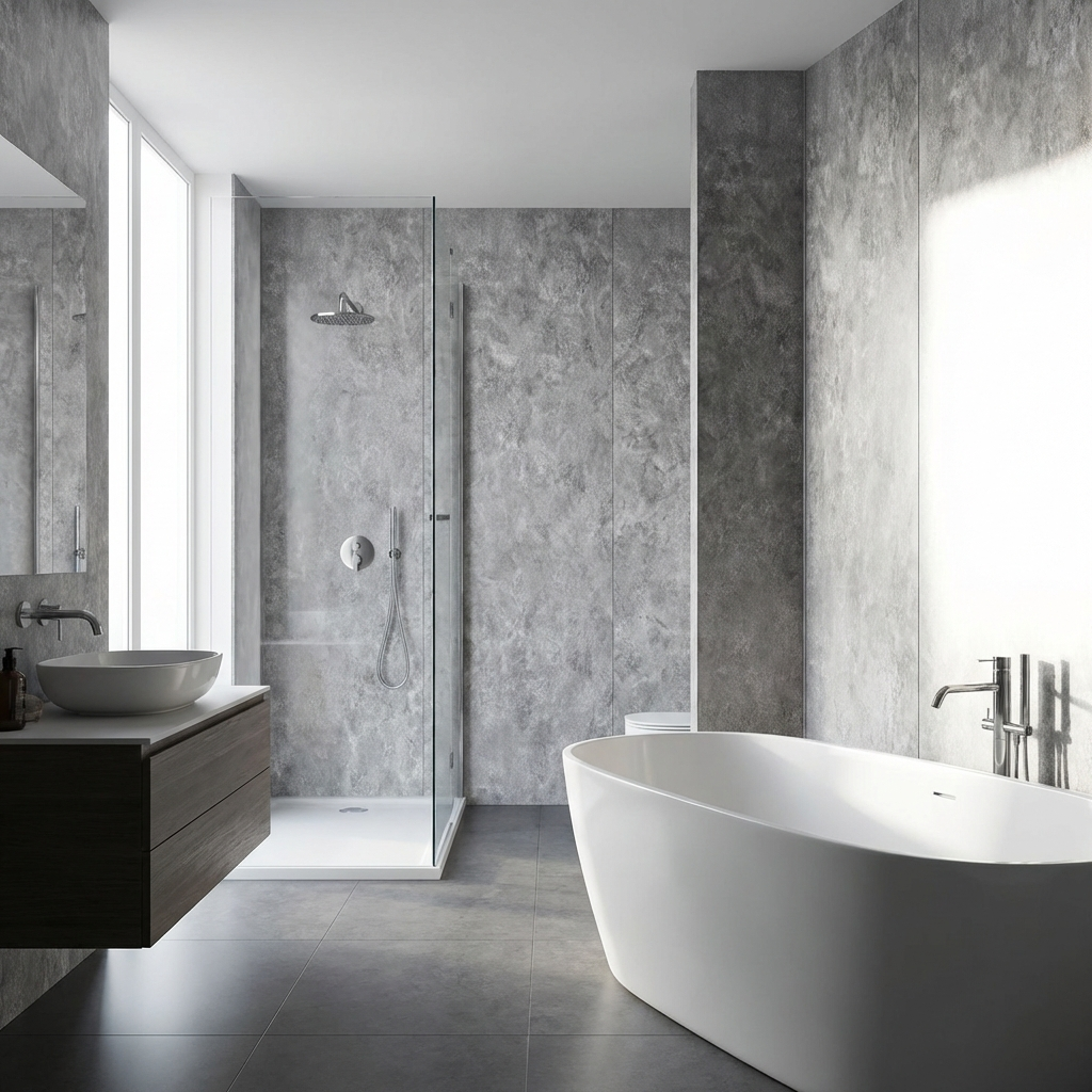 Gray Stone Panels - Waterproof Rough Texture PVC Sheets