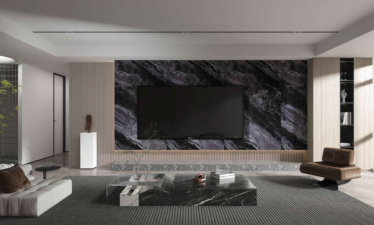 Noir Vein Marble PVC Wall Panel - Waterproof (4x8 ft, 32 sq. ft)