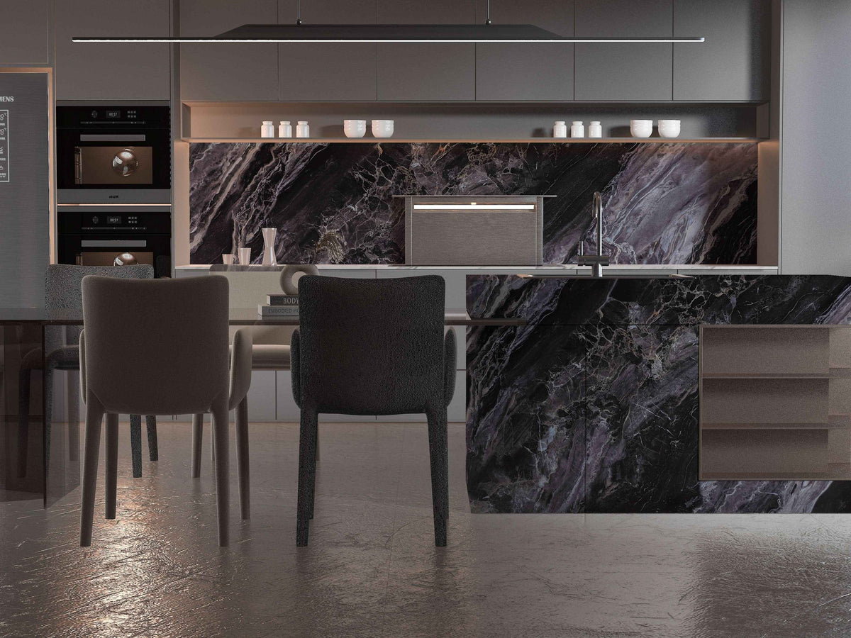 Noir Vein Marble PVC Wall Panel - Waterproof (4x8 ft, 32 sq. ft)