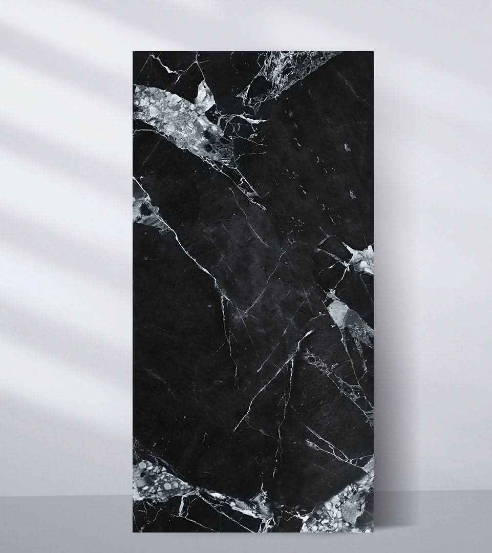 Black and White Marble PVC Wall Panel - Waterproof (4x8 ft, 32 sq. ft)