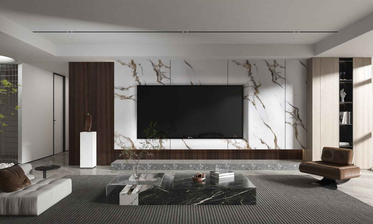 Ethereal Blush Marble UV Protected PVC Wall Panel - 4x8 ft, Fireproof & Waterproof (32 sq. ft)