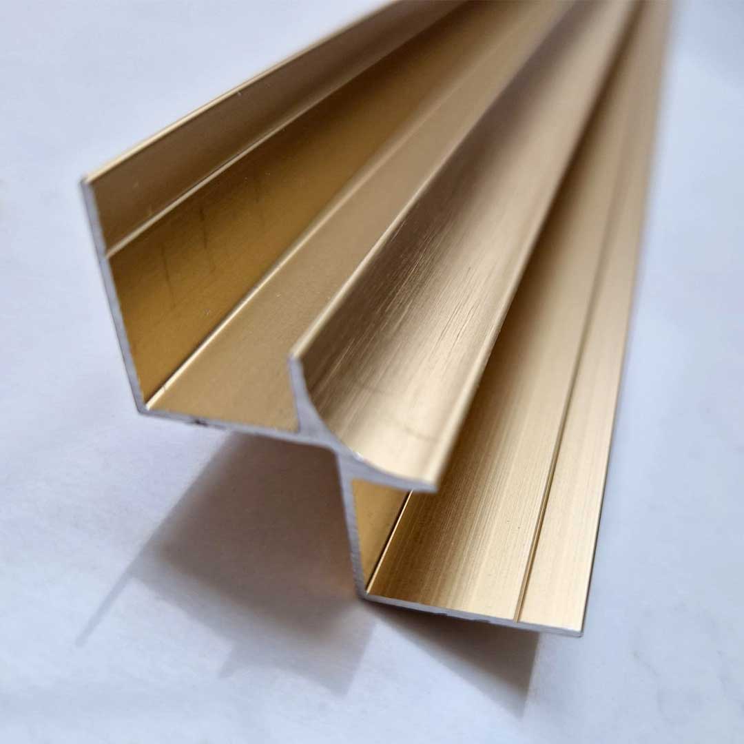 10mm Brushed Gold Aluminium Internal Corner Trim - Wall Forma