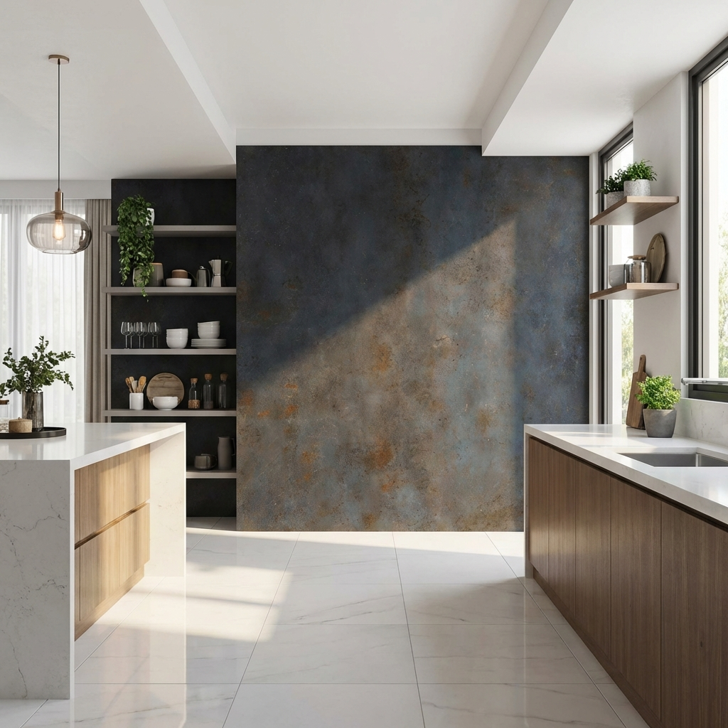 Dark Charcoal Stone Panels - Waterproof Rough Texture PVC Sheets