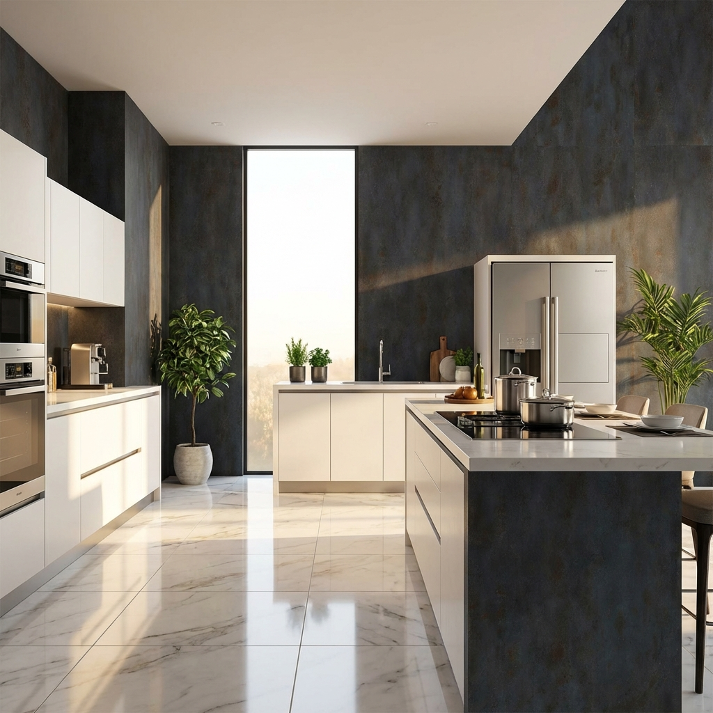 Dark Charcoal Stone Panels - Waterproof Rough Texture PVC Sheets