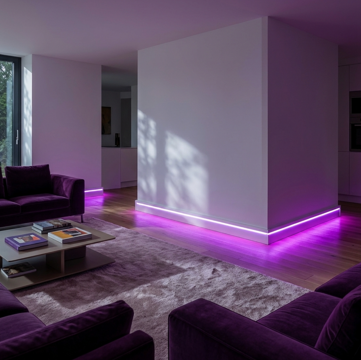 Premium White Aluminum LED Baseboard Molding Kit – Complete RGB Set (59 Ft / 9 Pieces)