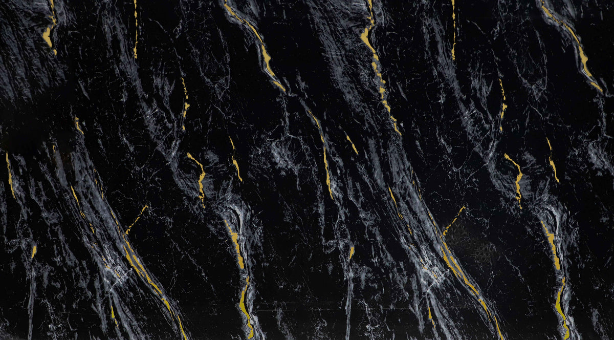 Midnight Gold Marble PVC Wall Panel - Waterproof (4x8 ft, 32 sq. ft)