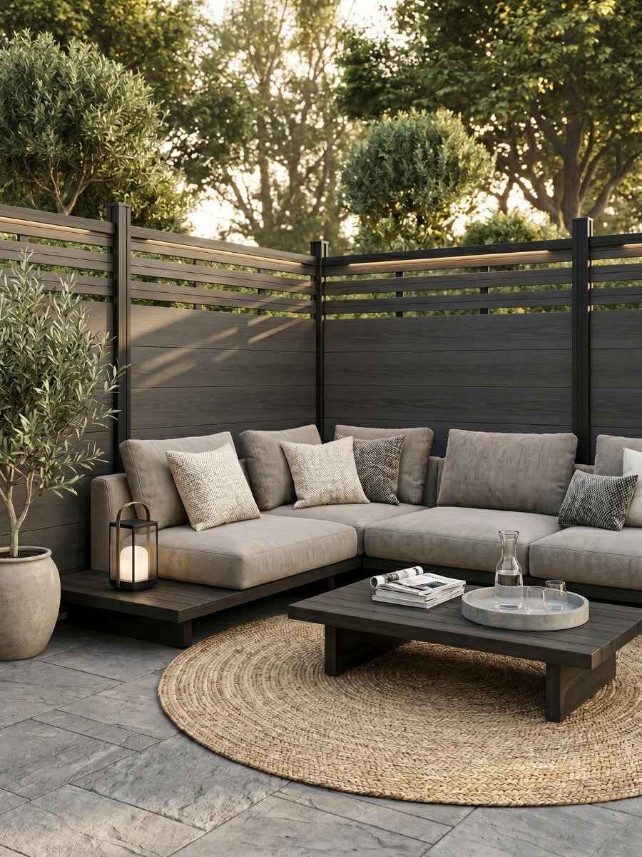 Top Lattice Privacy Composite Fence Wholesale Price  - Black