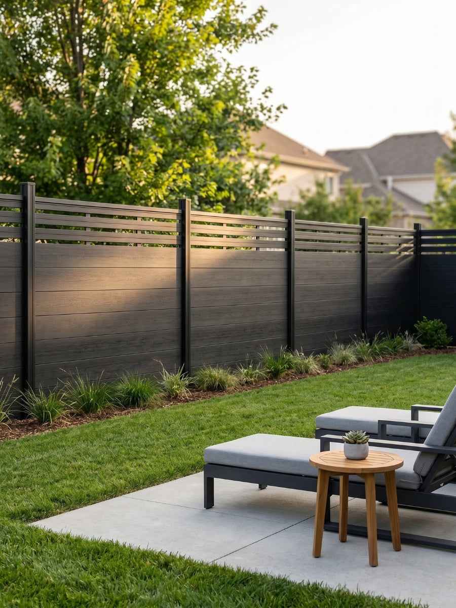 Top Lattice Privacy Composite Fence Wholesale Price  - Black