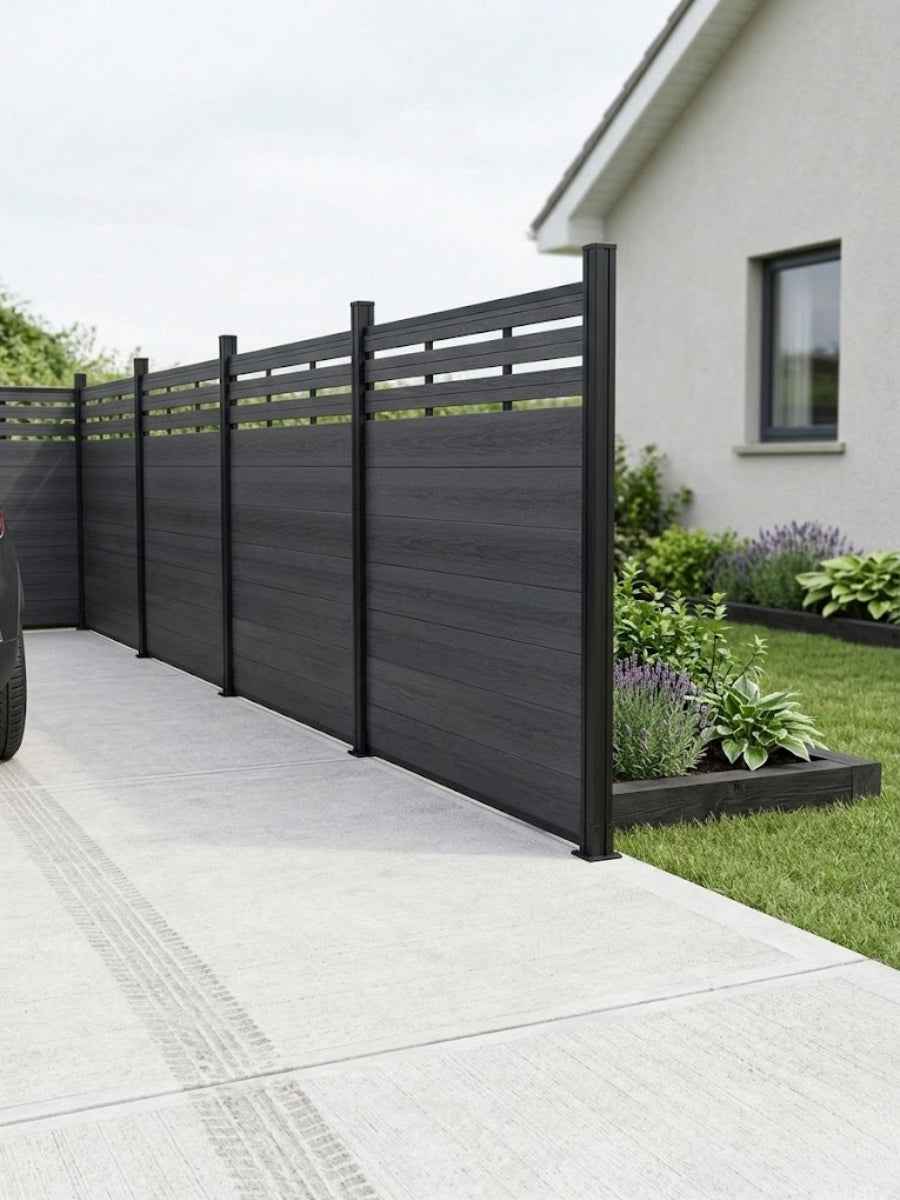 Top Lattice Privacy Composite Fence Wholesale Price  - Black