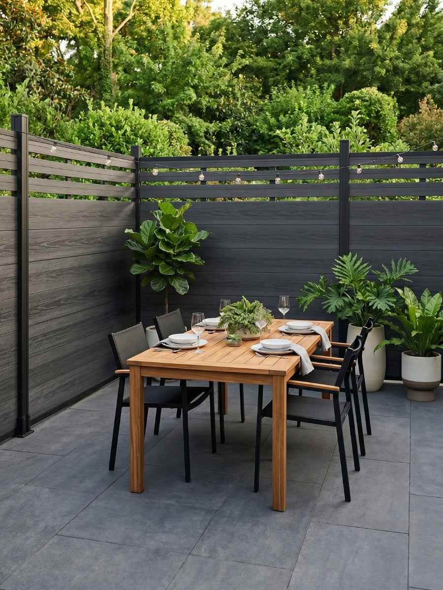 Top Lattice Privacy Composite Fence Wholesale Price  - Black