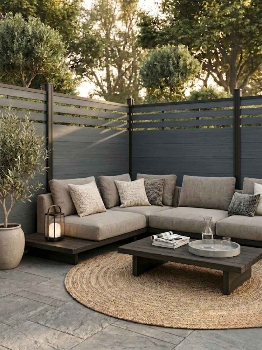 Top Lattice Privacy Composite Fence Wholesale Price  - Light Gray