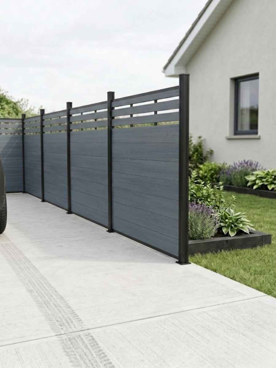 Top Lattice Privacy Composite Fence Wholesale Price  - Light Gray