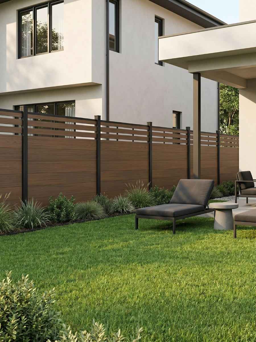 Top Lattice Privacy Composite Fence Wholesale Price  - Walnut