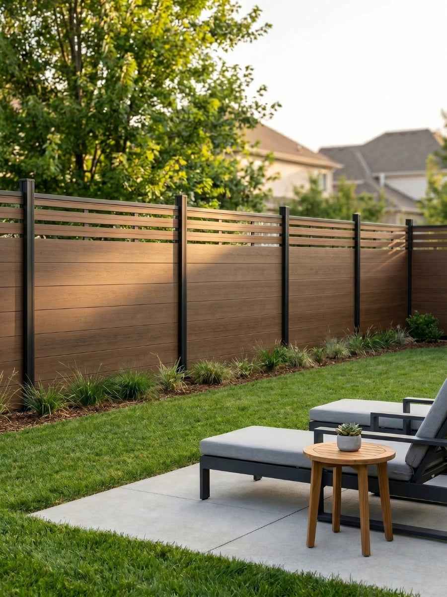 Top Lattice Privacy Composite Fence Wholesale Price  - Walnut