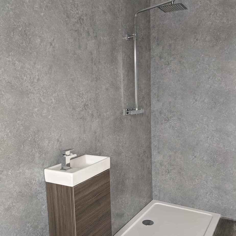 8mm Light Concrete Bathroom Wall Panel - Pack of 4