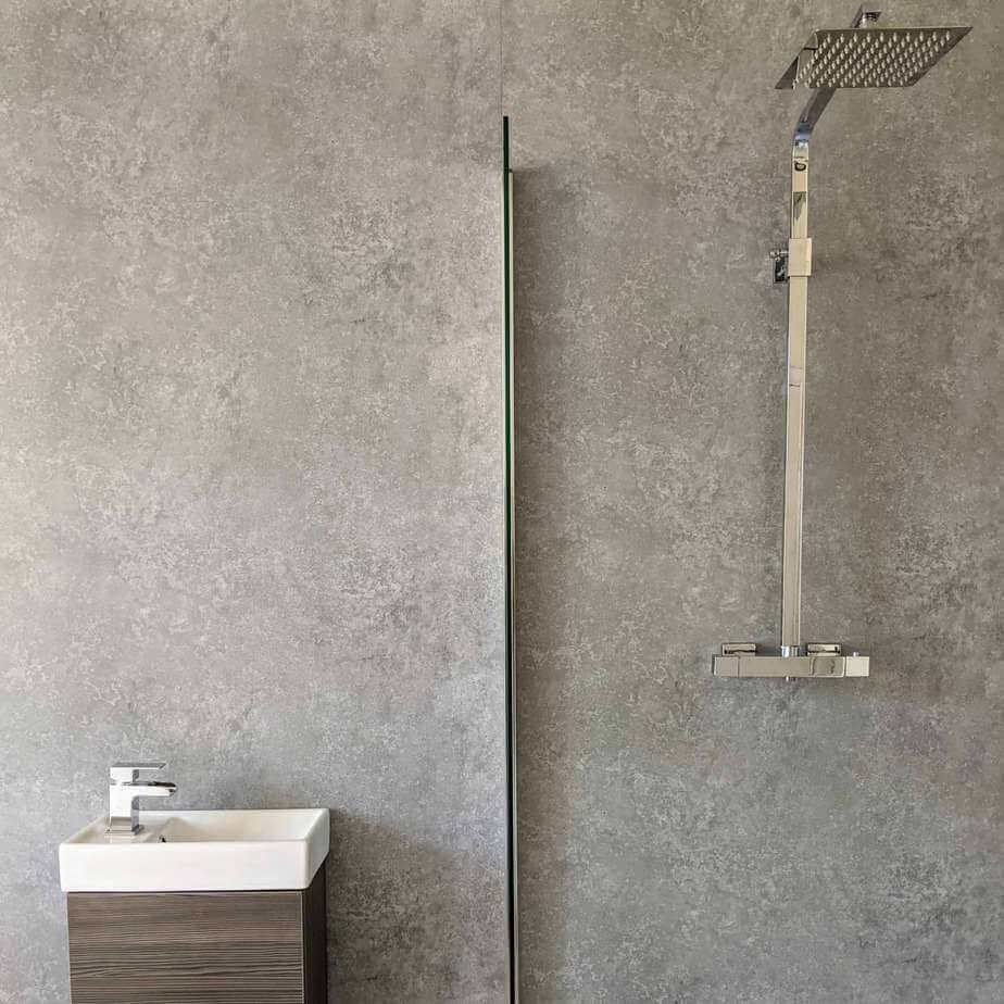 8mm Light Concrete Bathroom Wall Panel - Pack of 4 - Wall Forma