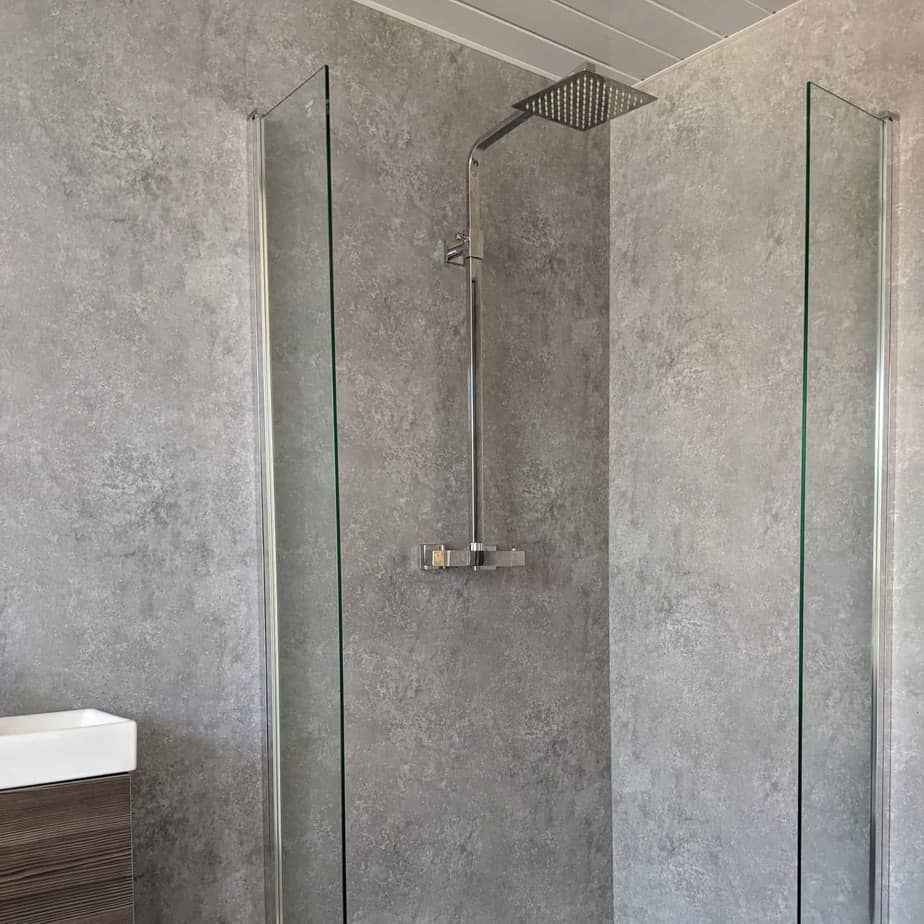 8mm Light Concrete Bathroom Wall Panel - Pack of 4