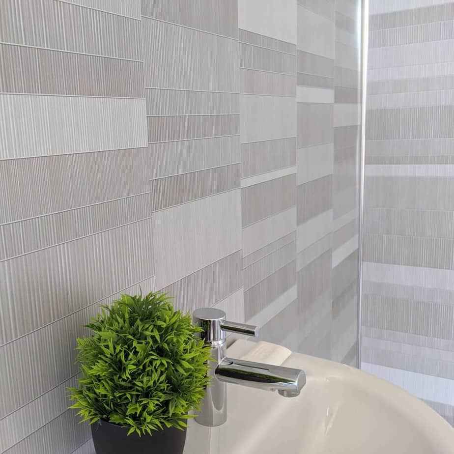 8mm Light Grey Mosaic Bathroom Wall Panel - Pack of 4