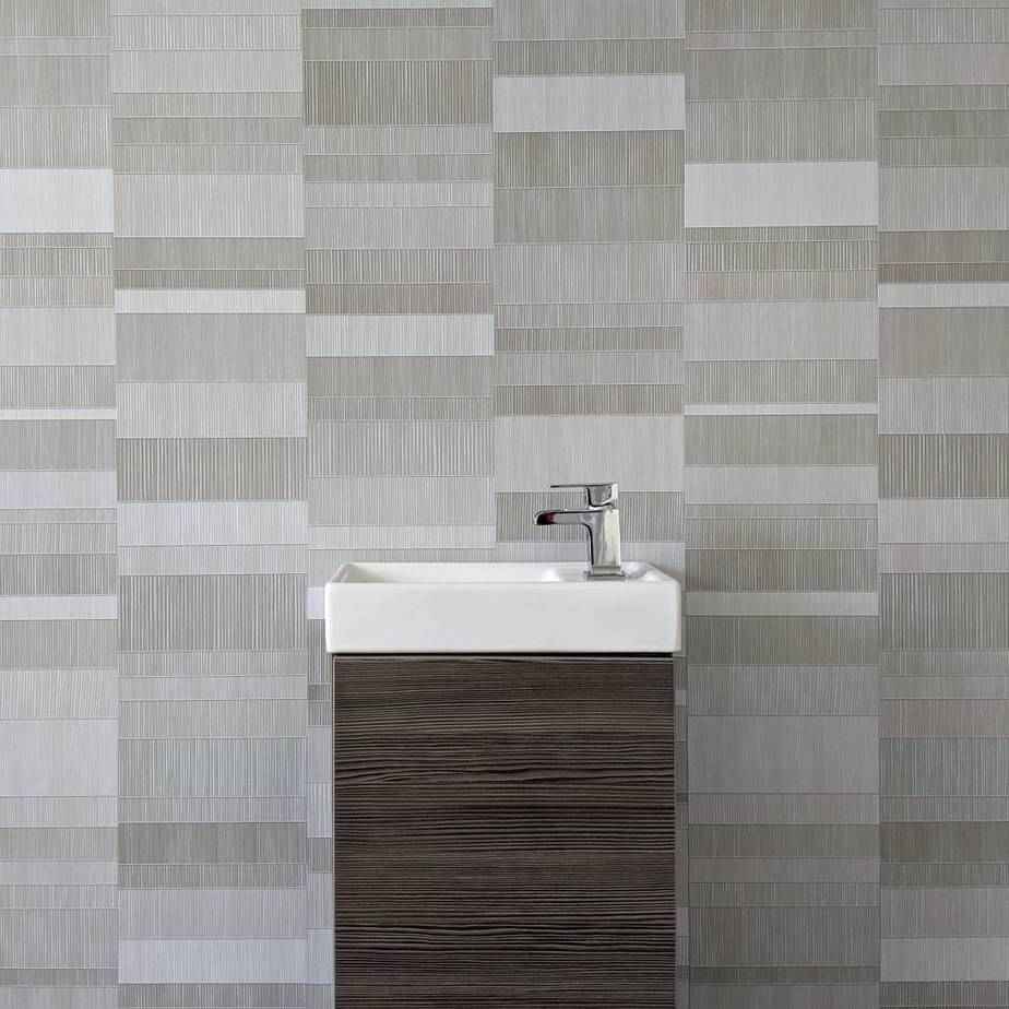 8mm Light Grey Mosaic Bathroom Wall Panel - Pack of 4