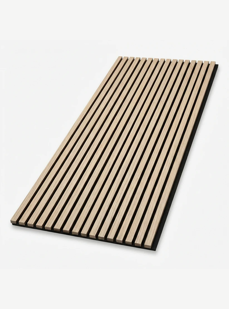 Light Oak Acoustic Wood Slat Wall Panel | Premium 3-Sided Veneer | Sound-Absorbing - Wall Forma