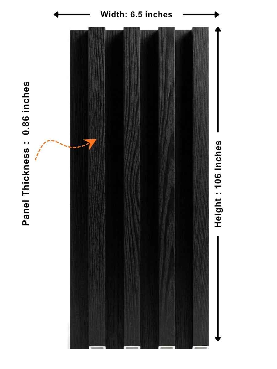 Luxe Noir WPC Fluted 3D Wall Panels |  42.9 sq. ft./Box