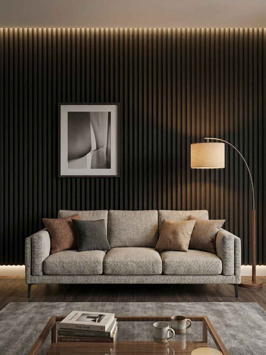 Luxe Noir WPC Fluted 3D Wall Panels |  42.9 sq. ft./Box