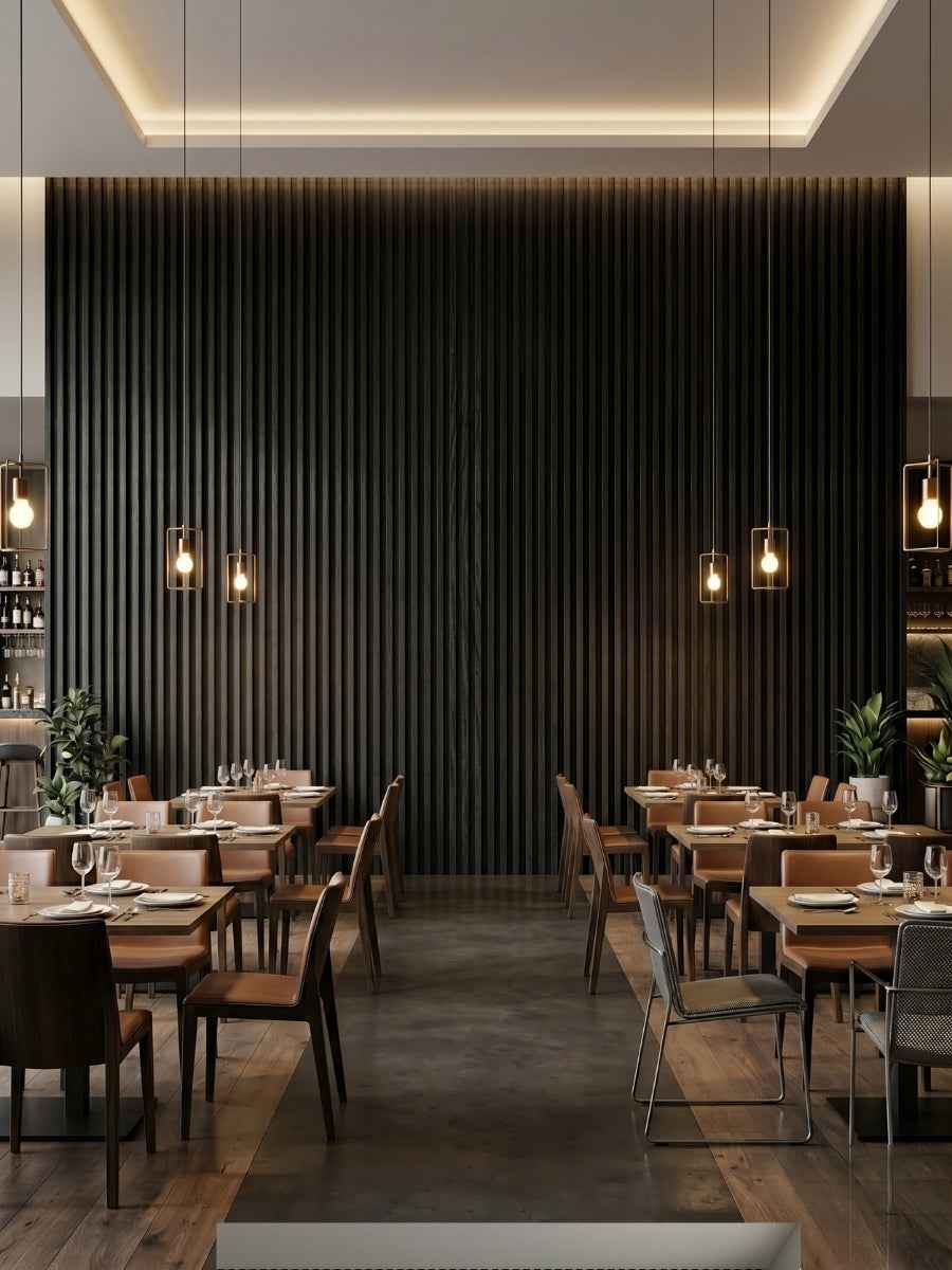 Luxe Noir WPC Fluted 3D Wall Panels |  42.9 sq. ft./Box