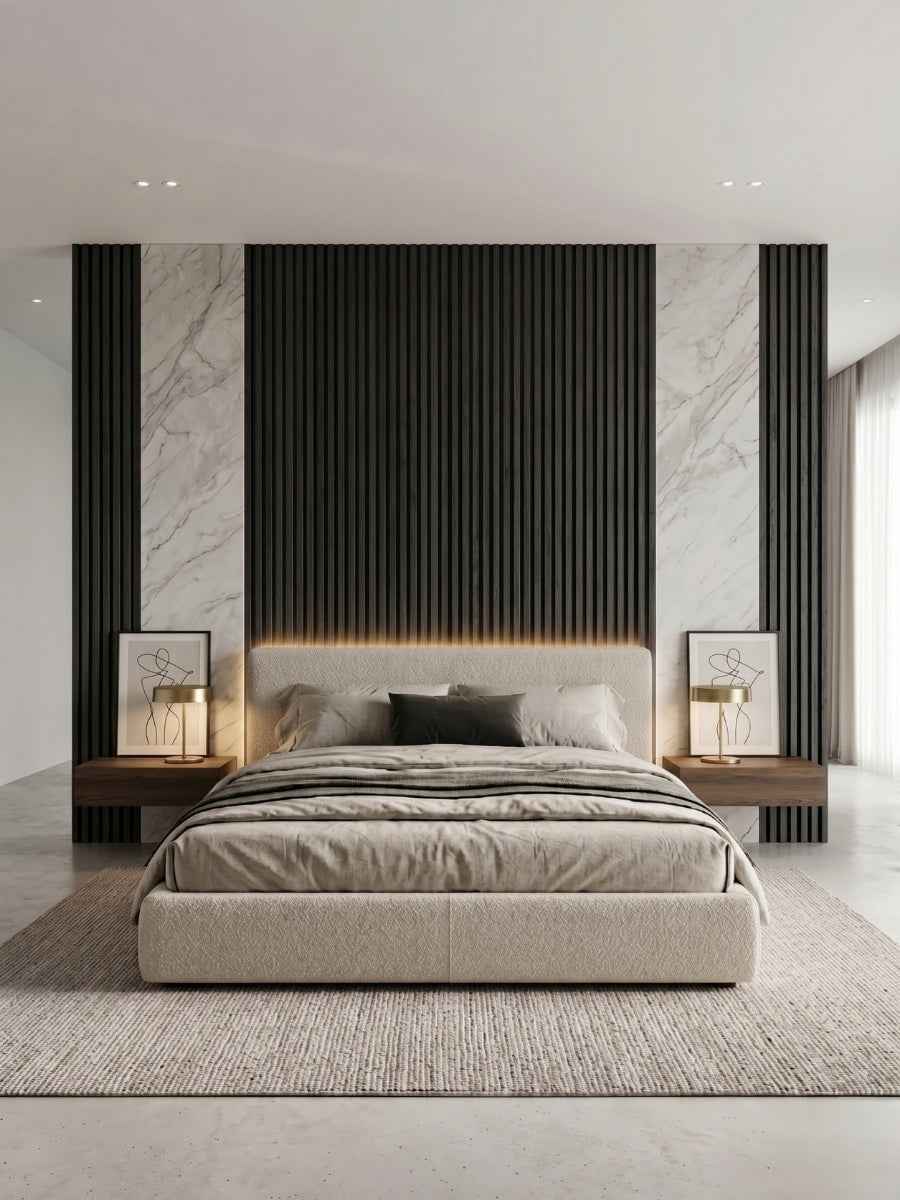 Luxe Noir WPC Fluted 3D Wall Panels |  42.9 sq. ft./Box