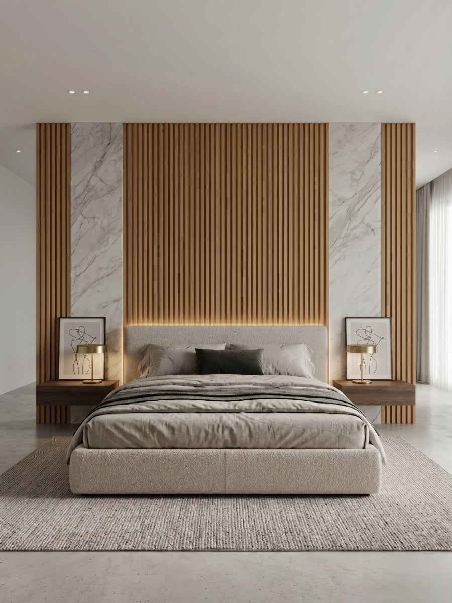 Maple Slate WPC Fluted 3D Wall Panels | 42.9 sq. ft./Box