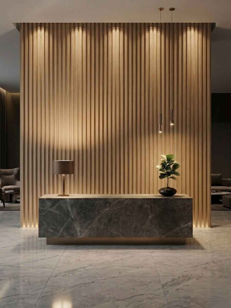 Maple Slate WPC Fluted 3D Wall Panels | 42.9 sq. ft./Box