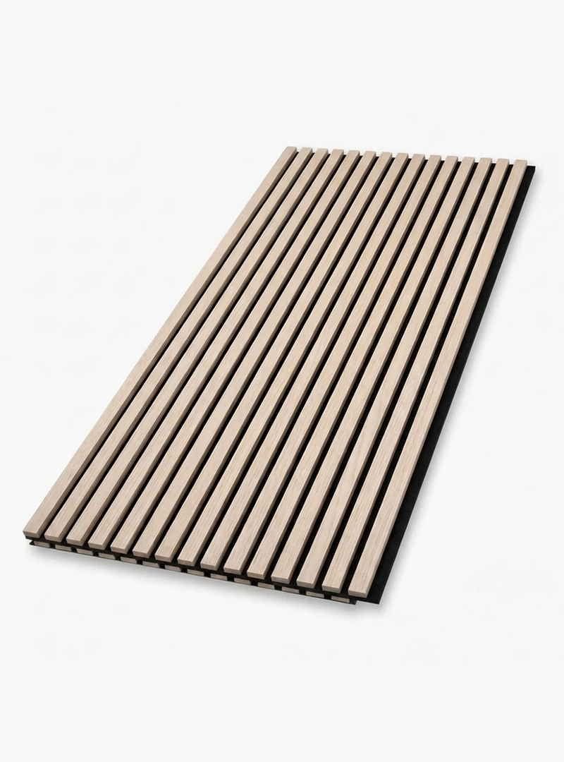 Natural Oak Acoustic Wood Slat Wall Panel | Premium 3-Sided Veneer | Sound-Absorbing - Wall Forma