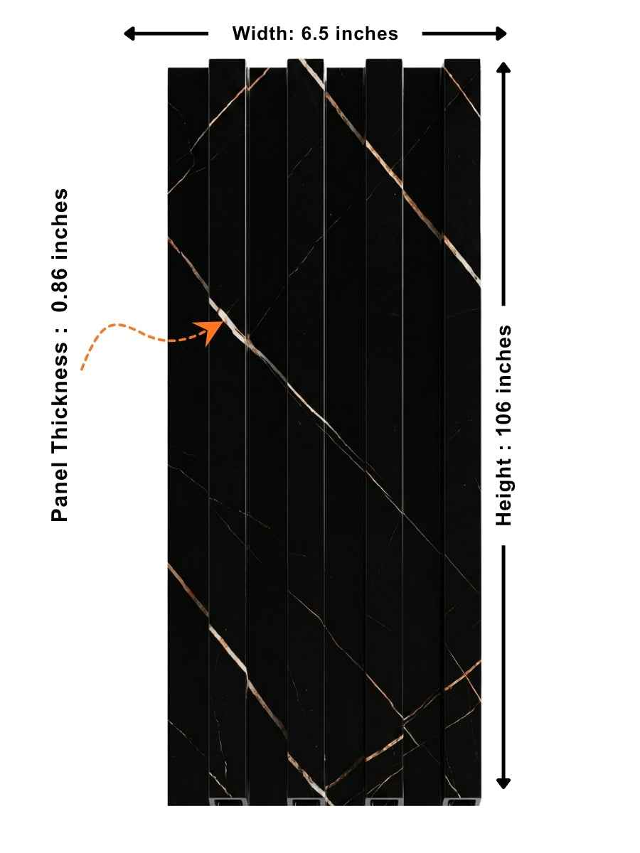 Noir Royale WPC Fluted 3D Wall Panels |  42.9 sq. ft./Box