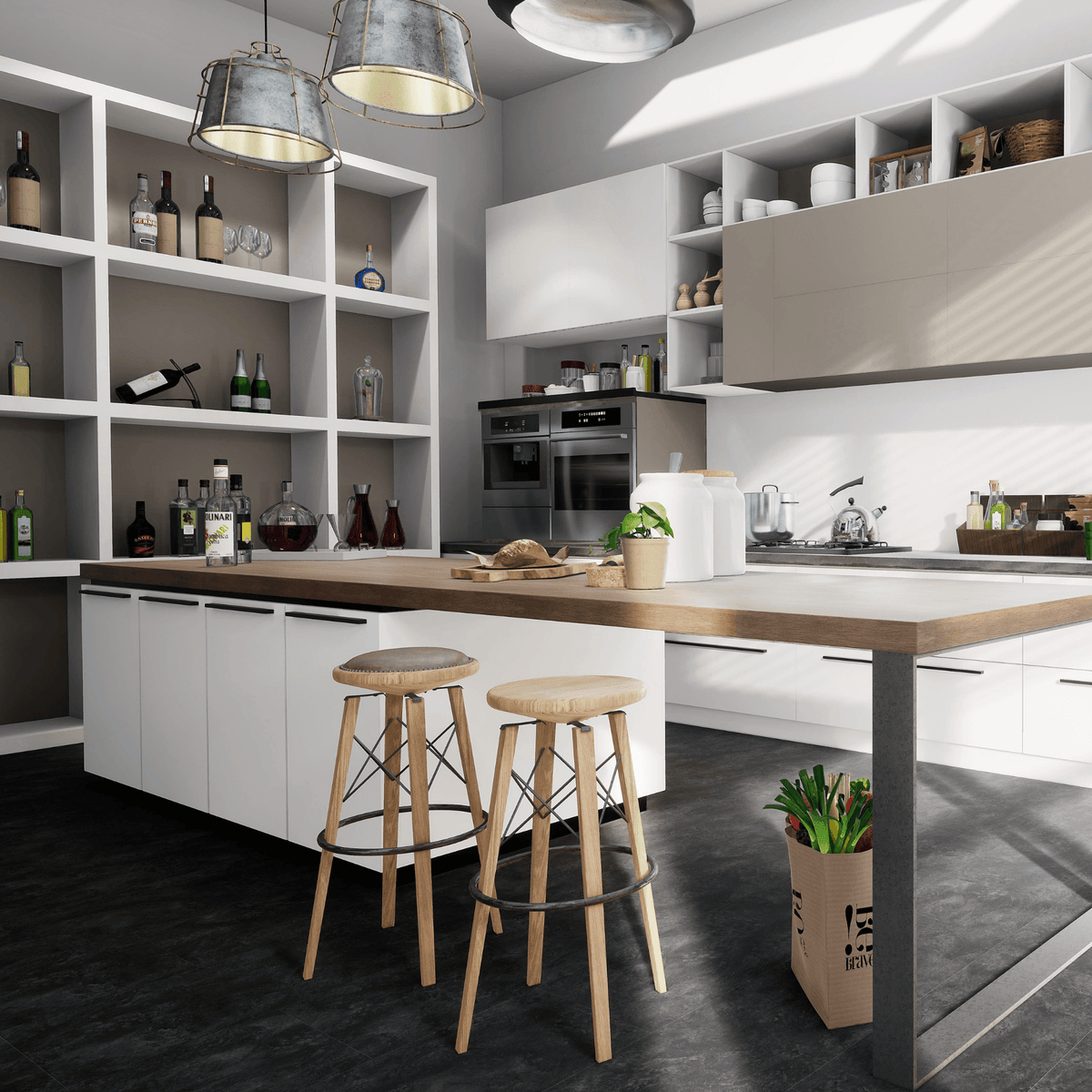 Noir Slate Vinyl Click Flooring 1.5m2 per pack of 8 - Wall Forma