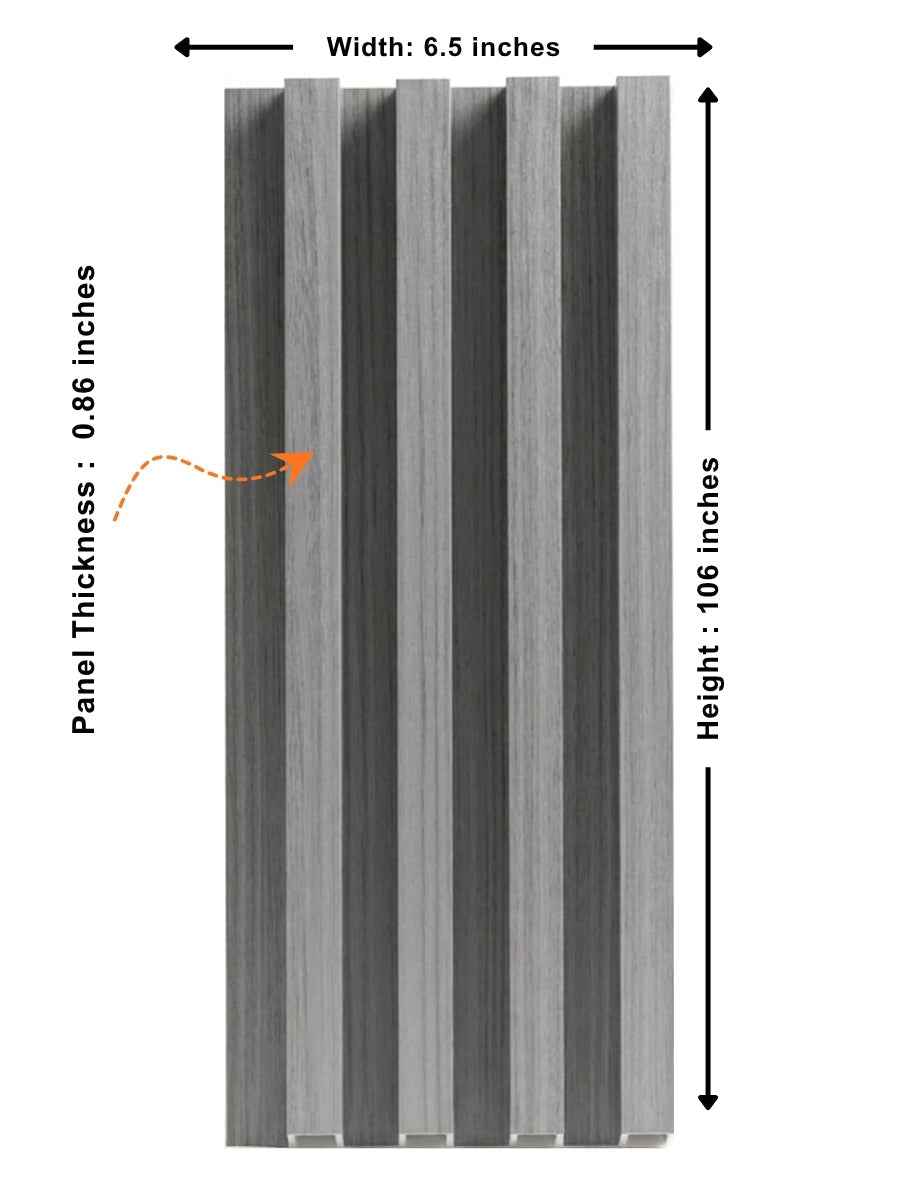 Oak Gray WPC Fluted 3D Wall Panels |  42.9 sq. ft./Box