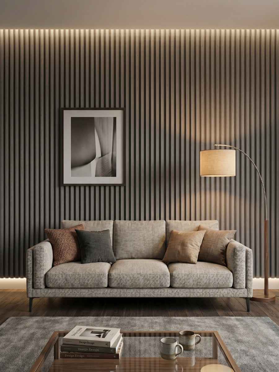 Oak Gray WPC Fluted 3D Wall Panels |  42.9 sq. ft./Box