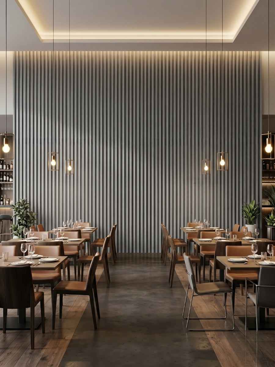 Oak Gray WPC Fluted 3D Wall Panels |  42.9 sq. ft./Box