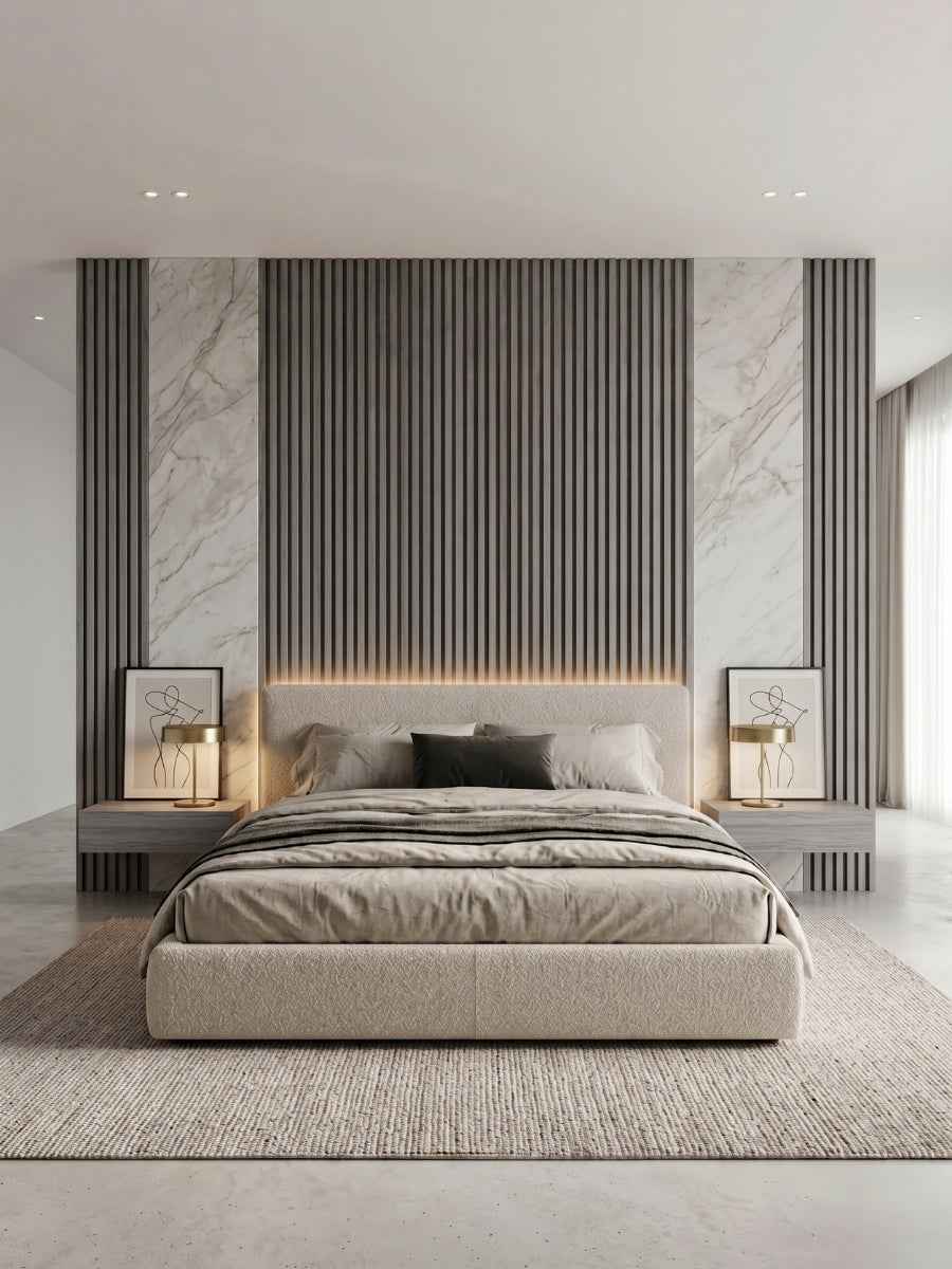 Oak Gray WPC Fluted 3D Wall Panels |  42.9 sq. ft./Box