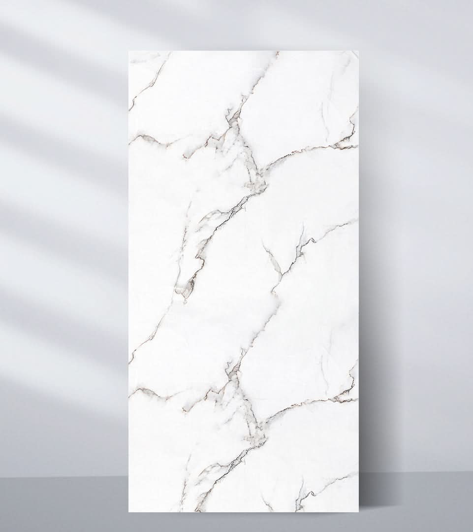 Calacatta White Marble PVC Wall Panel - Waterproof (4x8 ft, 32 sq. ft) - Wall Forma