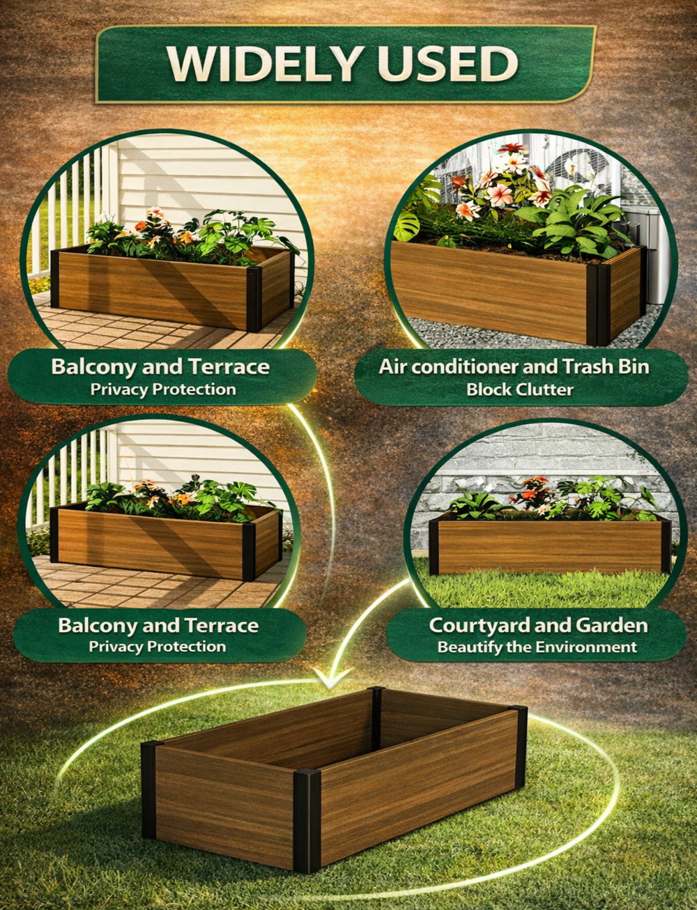 Raised Garden Box with Trellis - Perfect for Vertical Plant Display - Wall Forma