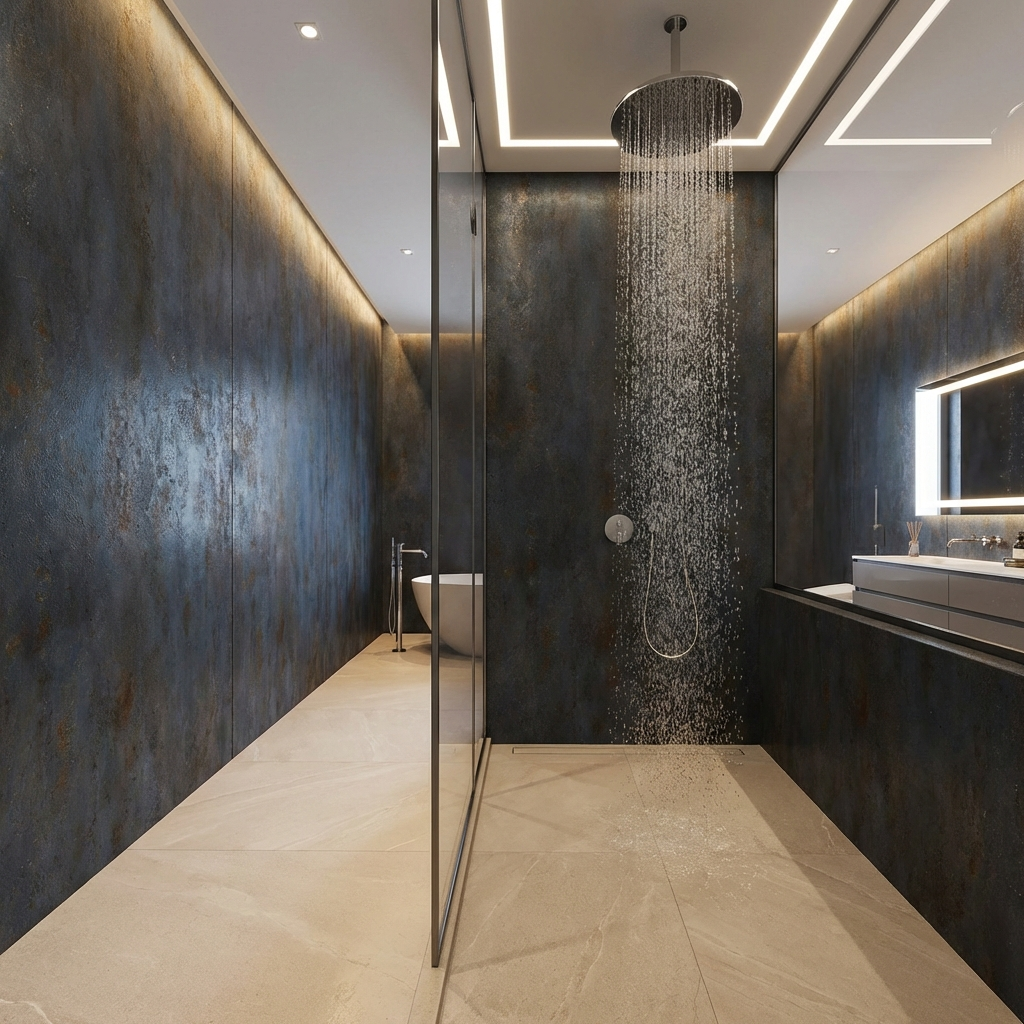 Dark Charcoal Stone Panels - Waterproof Rough Texture PVC Sheets - Wall Forma