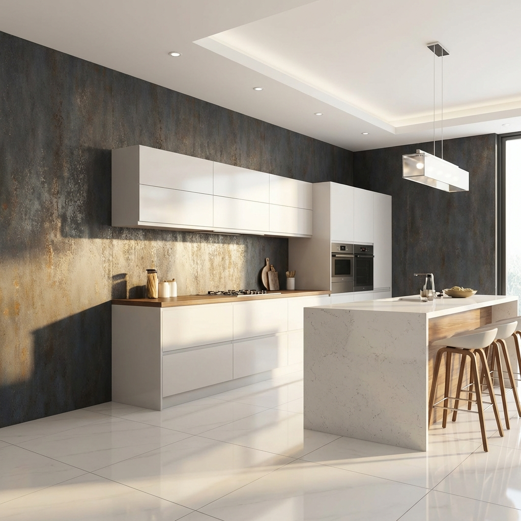 Dark Charcoal Stone Panels - Waterproof Rough Texture PVC Sheets