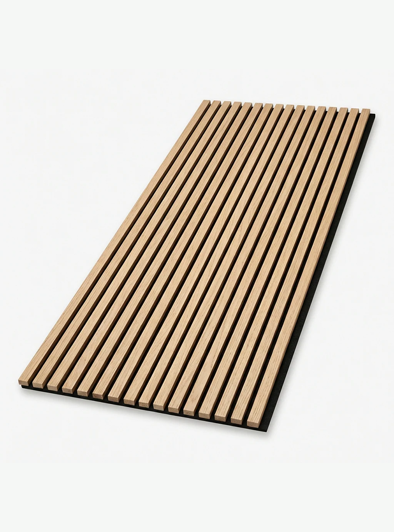 Royal Oak Acoustic Wood Slat Wall Panel | Premium 3-Sided Veneer | Sound-Absorbing - Wall Forma
